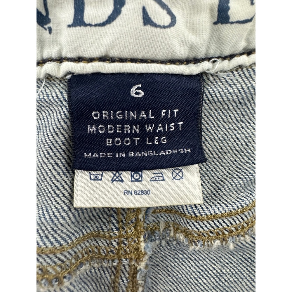 Lands End Womens Jeans Size 6 Original Fit Modern Waist Boot Leg Blue Denim - Picture 5 of 11